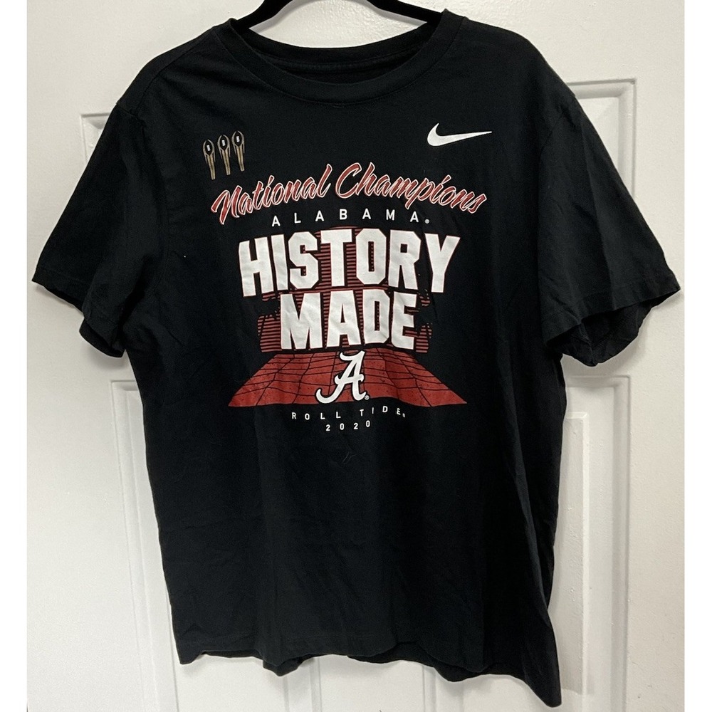 Nike Alabama Crimson Tide 2020 National Champions History Made Shirt Men's Large